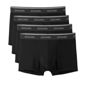 Genuwin Men's Boxer Trunks Breathable Bamboo Rayon Trunks Underwear 4 Pack Boxer